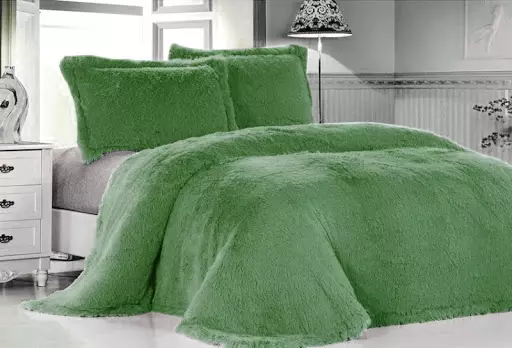 毛皮のベッドの広がり：ベッド、マリアナなどの長い山との人工的で自然の毛皮からの格子縞、両面ベッドスプレッド 24928_29