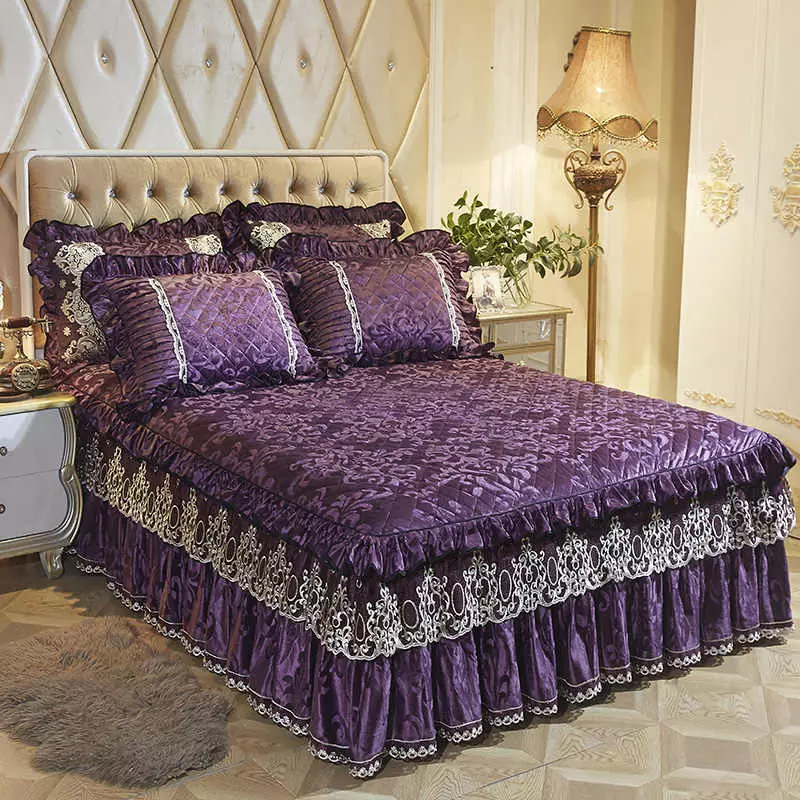 在一张双人床的床单（48张）：美丽的毛毯，标准尺寸设计，类型，缎等床罩与褶边和无 24930_27