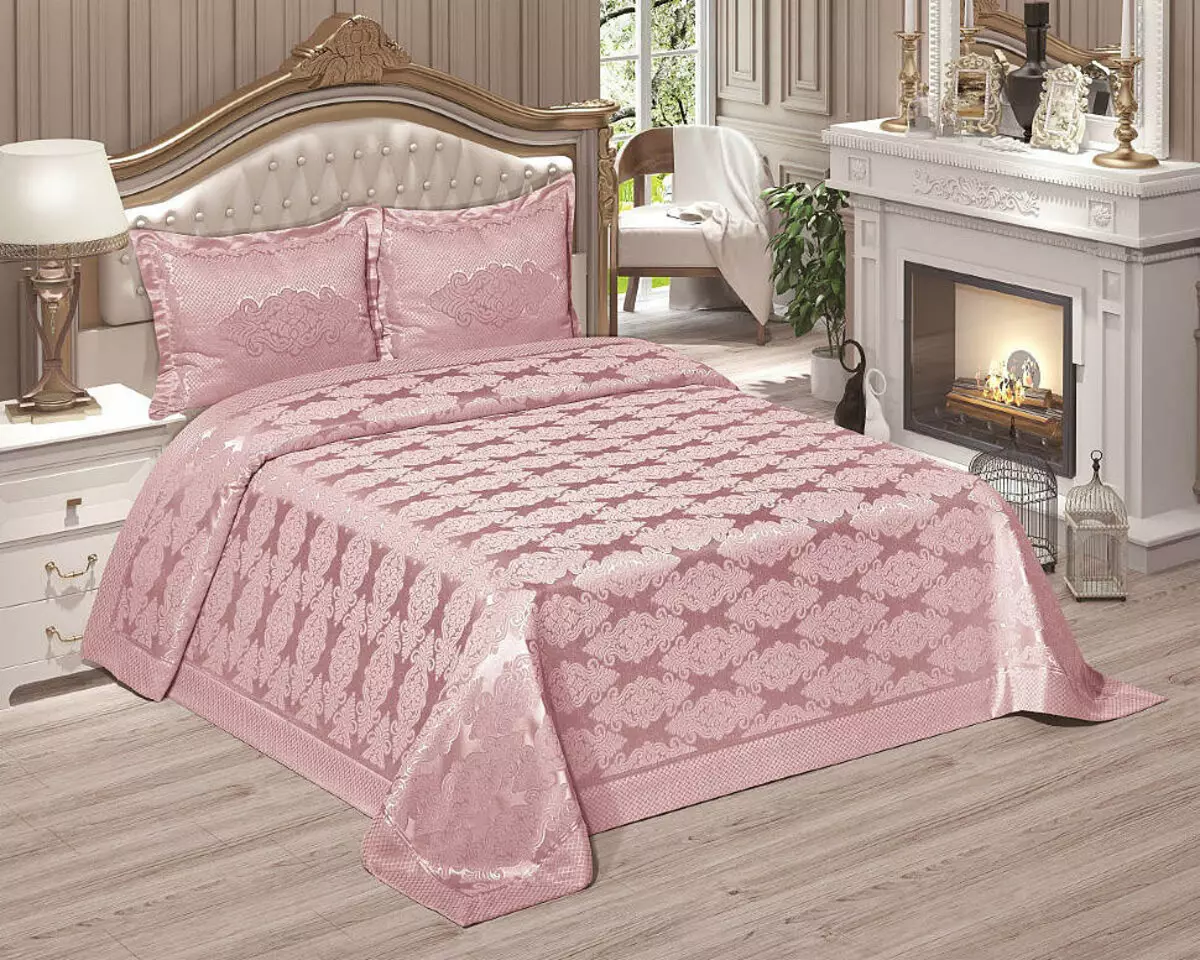 在一张双人床的床单（48张）：美丽的毛毯，标准尺寸设计，类型，缎等床罩与褶边和无 24930_30