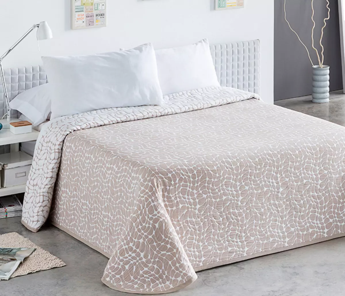 在一张双人床的床单（48张）：美丽的毛毯，标准尺寸设计，类型，缎等床罩与褶边和无 24930_37