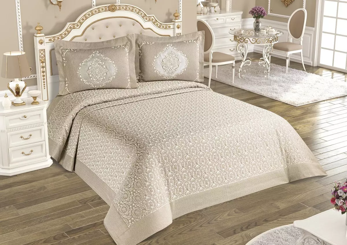 掛毯床罩（37張）：在床220x240和其他尺寸提花床罩，根據GOST，單聲道和其他床罩織物的組合物 24933_6