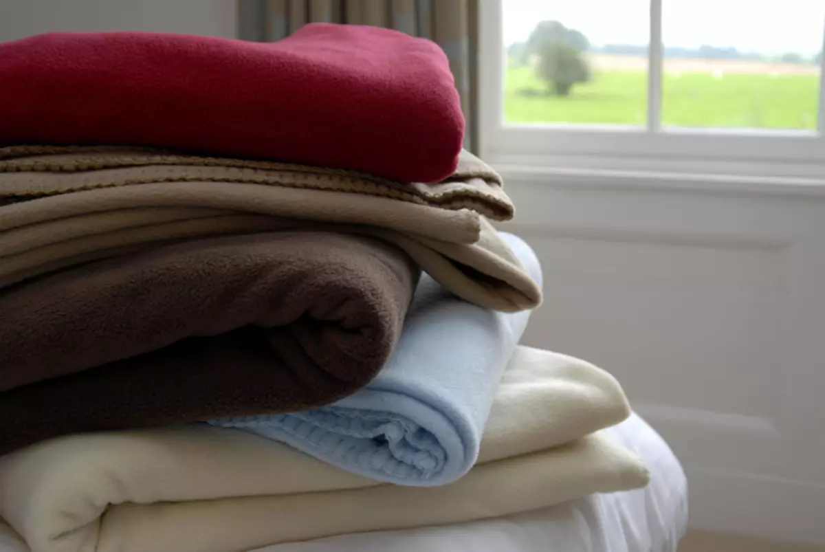 Plaids Fleece (36 fotos): Cubierto de Fleece 150x200, 200x220 y otros tamaños, con un logotipo y sin. ¿Cómo lavar? Rojo, blanco y otros 24947_33