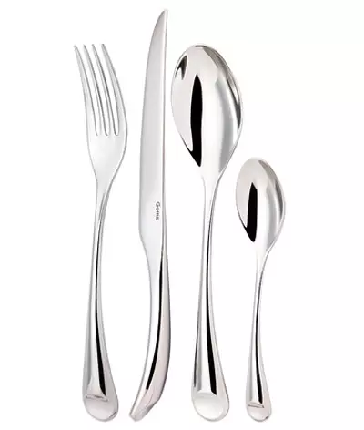 Поставувања на прибор за јадење: сет на вилушки, ножеви и лажици за 6 и 24 лица, регистрирани подарок опции, преглед на множества во куфер 24977_35