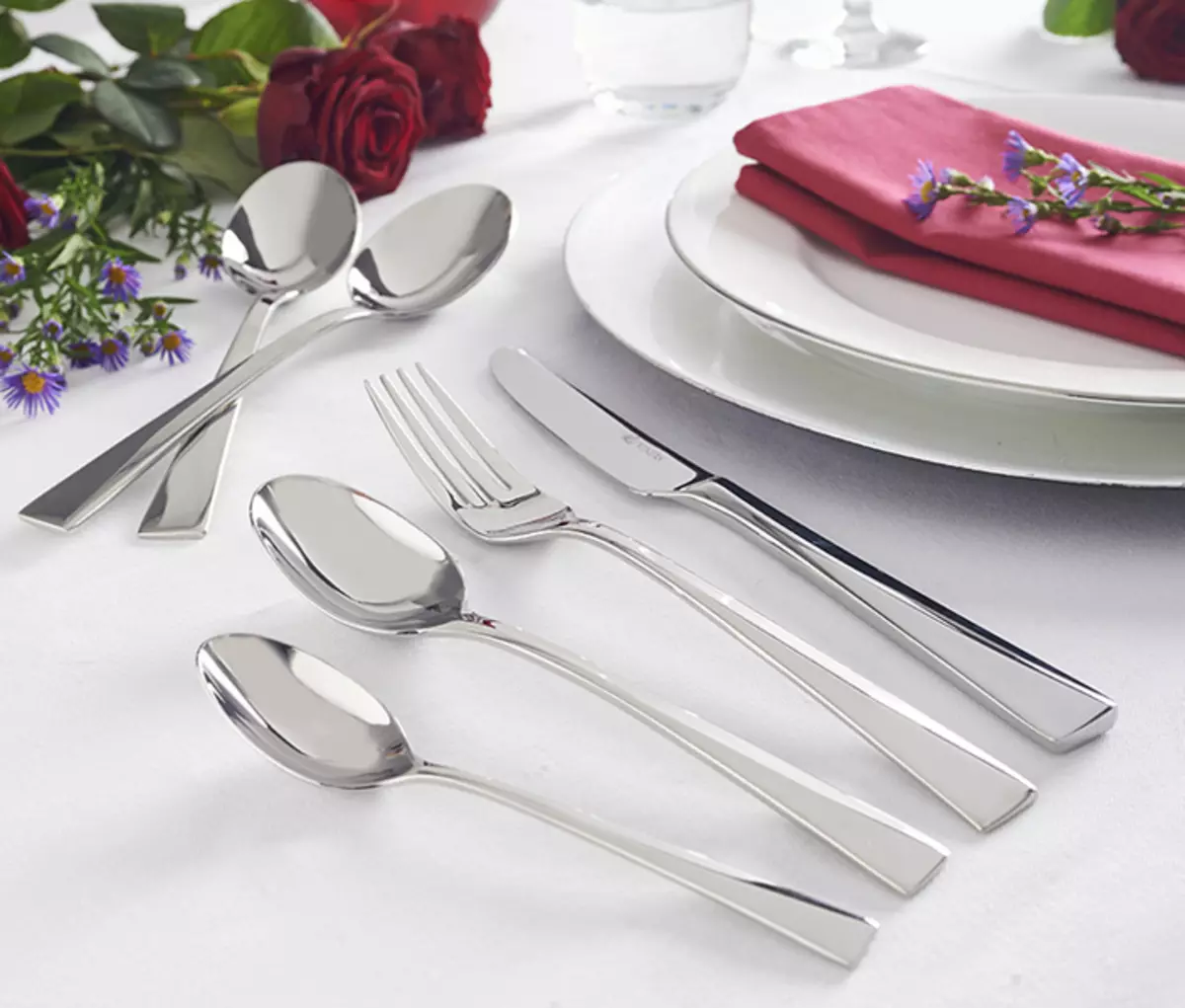 Поставувања на прибор за јадење: сет на вилушки, ножеви и лажици за 6 и 24 лица, регистрирани подарок опции, преглед на множества во куфер 24977_8