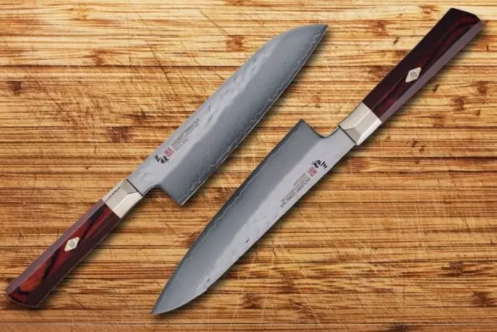 Knife Snock (20 gambar): Kenapa diperlukan? Bagaimanakah Santoku dan apa yang berbeza dari ketua dapur? Set pisau sejagat yang besar 24996_19