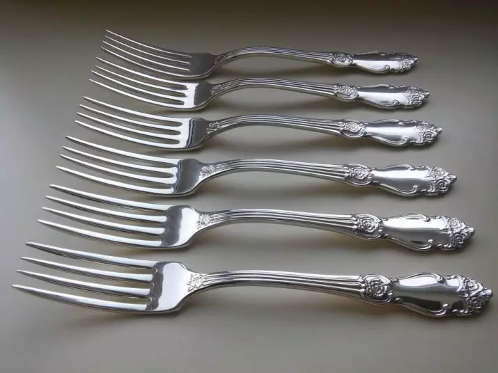 ប្រភេទនៃ Forks 43 រូបថត): ប្រាក់ melichior និងចំអិនពូជសម្រាប់សាច់និងអយស្ទ័រប្លាស្ទិចប្លាស្ទិចដែលអាចបោះចោលបាននិងប្រើឡើងវិញបាន 25000_8