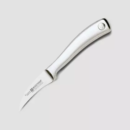 Դանակներ Wusthof. Գերմանական դանակների նկարագրությունը խոհանոցի համար: Dreizack խոհանոցային դանակների, դասական Ikon- ի եւ այլ մոդելների կողմնակիցներն ու դեմքերը 25005_19