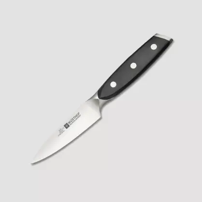 Դանակներ Wusthof. Գերմանական դանակների նկարագրությունը խոհանոցի համար: Dreizack խոհանոցային դանակների, դասական Ikon- ի եւ այլ մոդելների կողմնակիցներն ու դեմքերը 25005_5