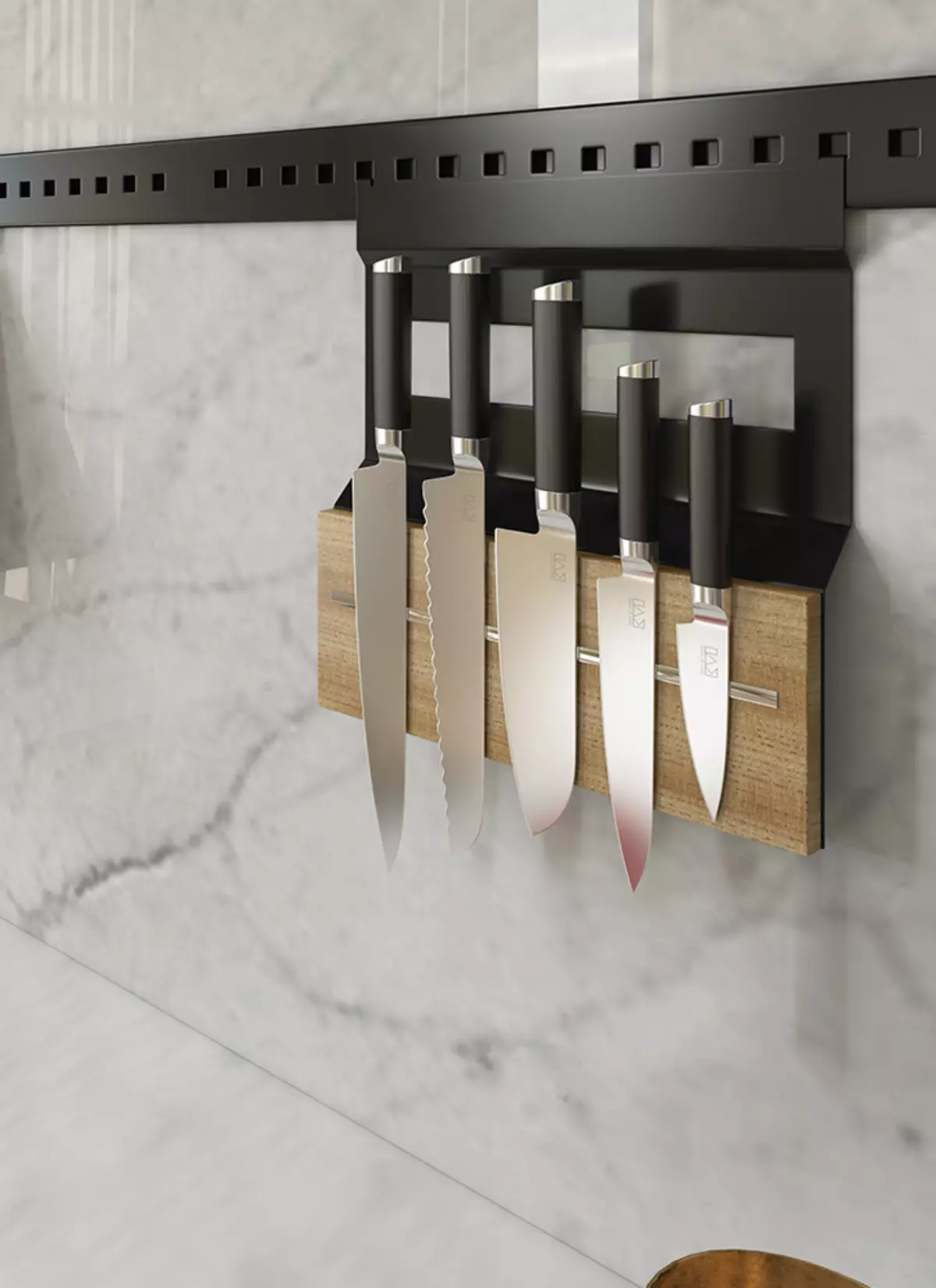 Magnetický držiak noža (29 fotografií): Ako si vybrať magnet na stene? Ako správne zavesiť držiaky na stenu v kuchyni? 25009_17