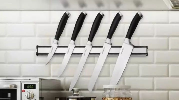 Магнітний тримач для ножів (29 фото): як вибрати магніт на стіну? Як правильно вішати настінні власники на кухні? 25009_3