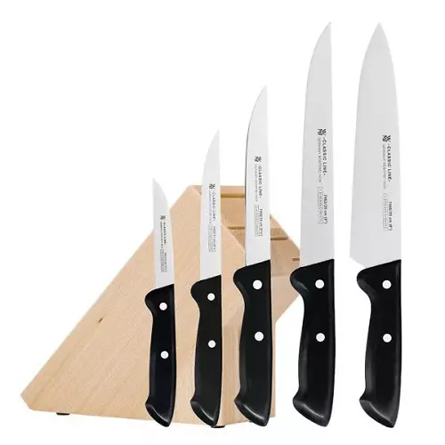 Noževi Fissler: odabir set kuhinjskih noževa. Opis malih i velikih modela kuhari 25028_11