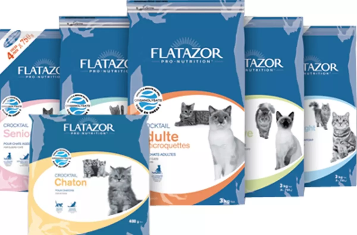 Flatazor Feed: עבור כלבים וחתולים, עבור גורים של גזעים קטנים וגדולים. צרפתית מזון יבש 20 ק