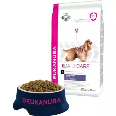 Eukanuba: makanan kering dan basah, negara produsen, komposisi karbohidrat dan kelas pakan, fitur dan bermacam-macam, ulasan 25046_24
