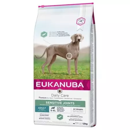 Eukanuba: makanan kering dan basah, negara produsen, komposisi karbohidrat dan kelas pakan, fitur dan bermacam-macam, ulasan 25046_25