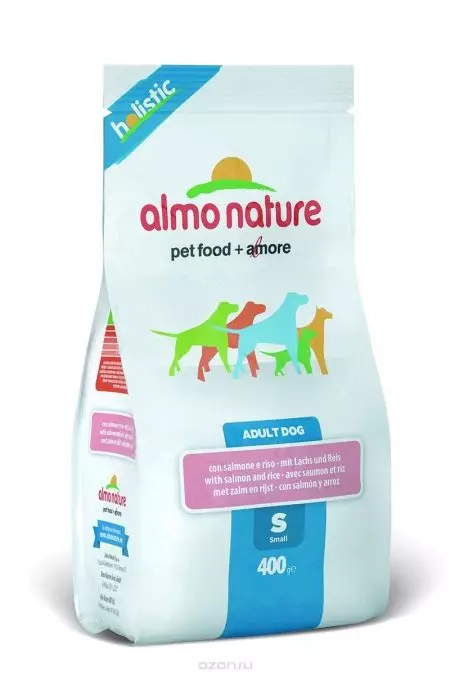 غذا برای سگ ها طبیعت Almo: برای توله سگ های نژادهای کوچک و دیگر، غذای خشک و مرطوب، ترکیب آنها. بررسی بررسی 25057_6