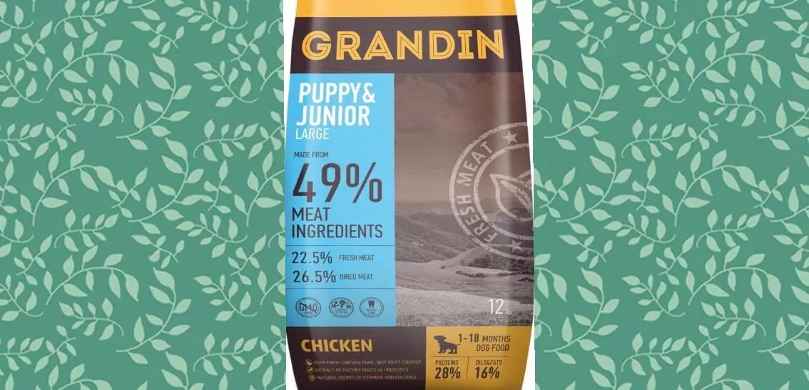 Alimentos para cans Grandin: holística para cachorros de pequenas e outras razas, alimentos semi-degradados e secos, alimentos enlatados. Alimentar con carne e outras composicións, comentarios 25061_18