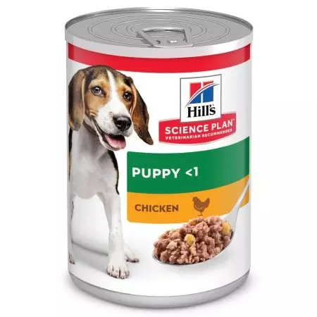 Feed anjing Hill: untuk anjing yang disterilkan dan tua. Komposisi anjing makanan dengan kambing untuk baka besar dan sederhana, makan dengan beras dan lain-lain. Ulasan 25063_37
