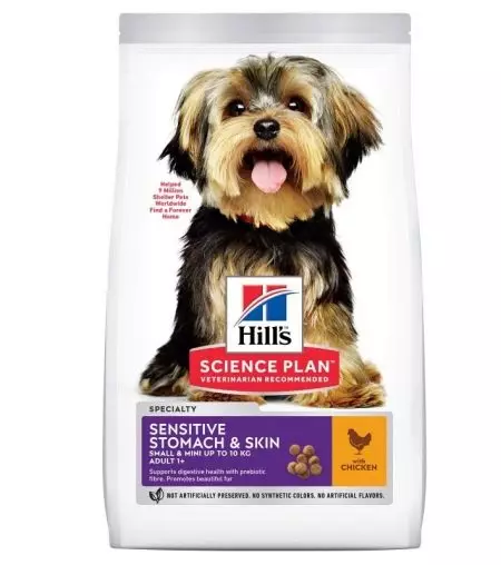 Hill ძაღლი Feed: სტერილიზებული და მოხუცები ძაღლები. ძაღლის შემადგენლობა დიდი და საშუალო ჯიშების კვებავს, ბრინჯსა და სხვებს. შეფასება 25063_6