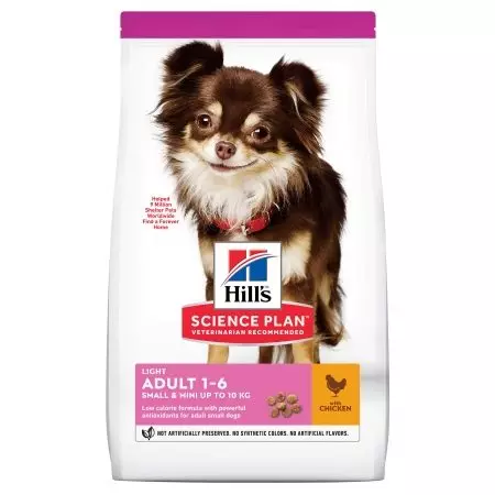 Feed anjing Hill: untuk anjing yang disterilkan dan tua. Komposisi anjing makanan dengan kambing untuk baka besar dan sederhana, makan dengan beras dan lain-lain. Ulasan 25063_9