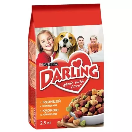 Дарлинг куче храна: составот на куче сува храна во пакувања од 10 кг и други, инструкции за употреба, преглед на прегледи 25071_14