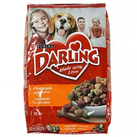 Дарлинг куче храна: составот на куче сува храна во пакувања од 10 кг и други, инструкции за употреба, преглед на прегледи 25071_4