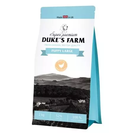 Duke'nin Farm Dog Feed: Böyük və digər cinslərin bala və itləri, quru yemək 12 kq və yaş, ildırım yemi üçün. Rəyləri nəzərdən keçirin 25076_11