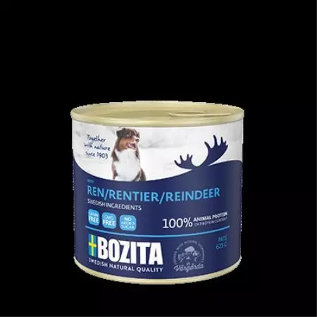 Aliments per a gossos Bozita: seca i humida d'aliments per a cadells, petits i grans races, menjar enllaunada. Composició. Opinions dels clients 25078_13
