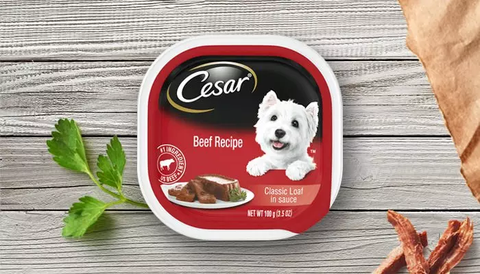 Cesar Dog Feed: сөмкелерде және банктерде, ылғалды және құрғақ тағамдарда және олардың құрамында ересек иттер мен күшіктер үшін ит тағамдары. Шолу шолулары 25082_25