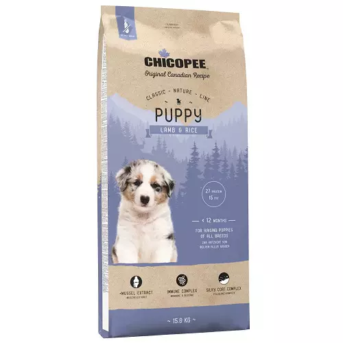 Chicopee Dog Feed: დიდი და პატარა ქანების, მშრალი და სველი საკვების ლეკვები და ზრდასრული ძაღლები. შეფასება 25089_9
