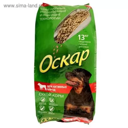 Feed Oscar: Dành cho chó, chó con và mèo. Thực phẩm khô và ướt, thành phần của chúng. Nhà sản xuất thức ăn cho chó cho những con chó hoạt động của các giống lớn và những người khác, đánh giá 25097_14