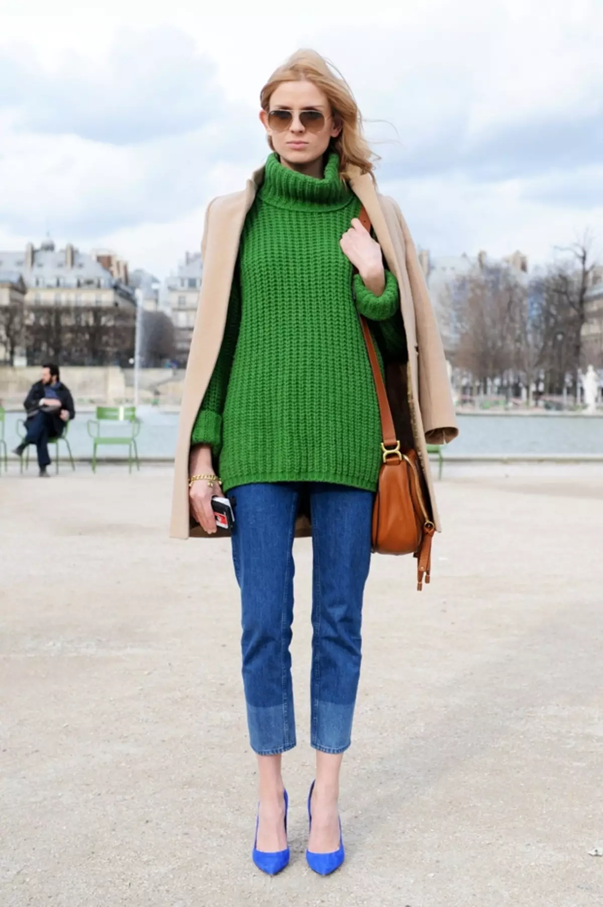 Образ с зеленым свитером