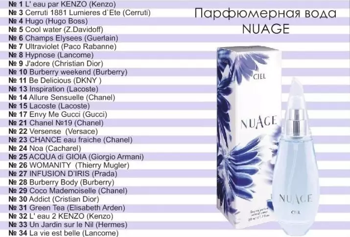 Parfum Ciel Parfum: Spirits Nuage in drugi, filozofija okusov, nasveti za izbiro in branja o parfumerija 25173_9
