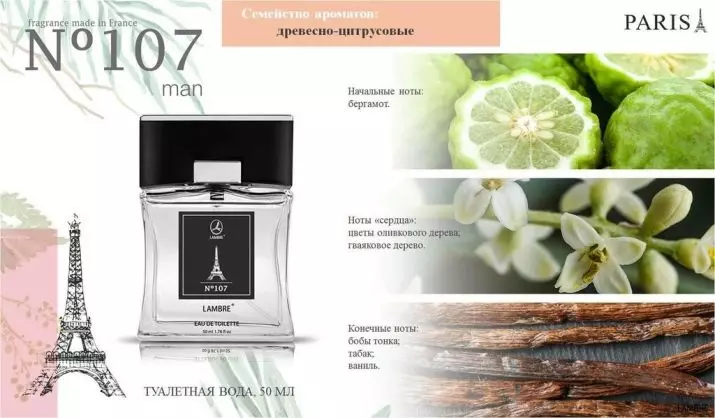 Perfumy Lambre: Nazwy numerów perfum żeńskich i męskich, przegląd smaków, jak wybrać 25208_14