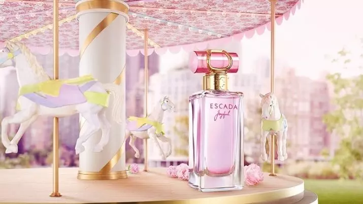 Escada Perfumery（47枚の写真）：香水のレビュー、女性と男性のトイレの水、男性のための輝きの香りの説明、ソルベットロッソなどのレビュー 25302_8