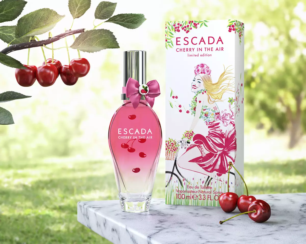 Escada Perfumery（47枚の写真）：香水のレビュー、女性と男性のトイレの水、男性のための輝きの香りの説明、ソルベットロッソなどのレビュー 25302_9