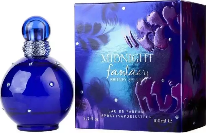 Perfuy Britney Spears: perfume e auga de baño, fantasía, fantasía de medianoite e outros sabores da marca 25313_12