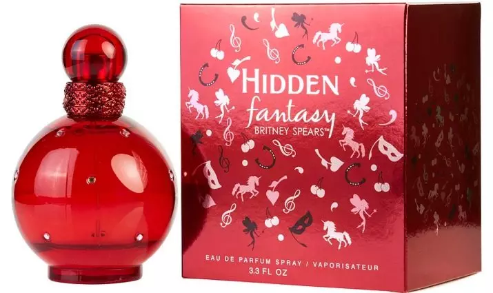 Perfuy Britney Spears: perfume e vaso sanitário, fantasia, fantasia da meia-noite e outros sabores da marca 25313_16
