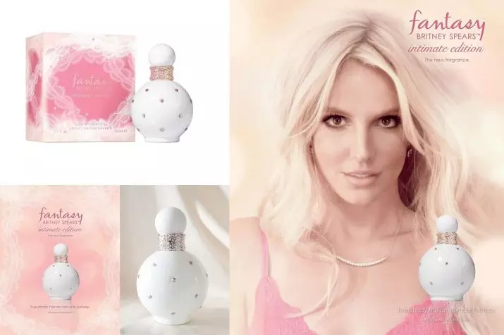 Perfuy Britney Spears: perfume e vaso sanitário, fantasia, fantasia da meia-noite e outros sabores da marca 25313_2