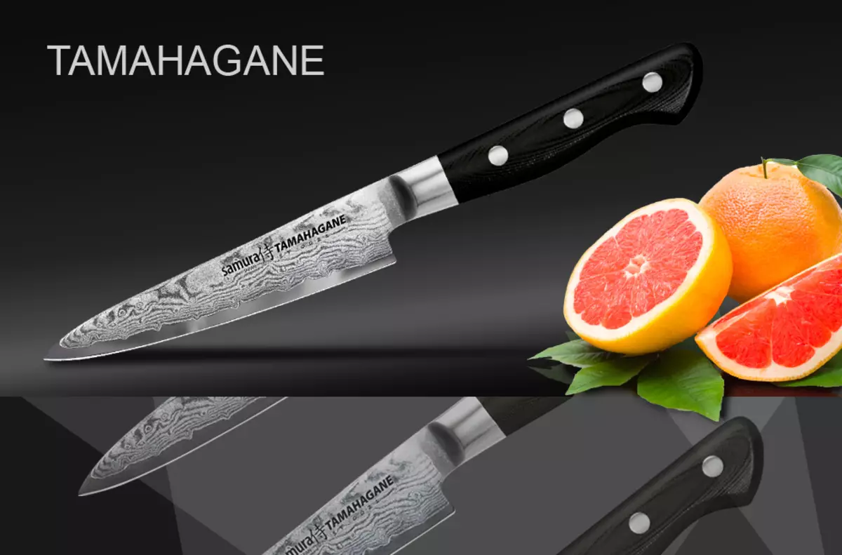 SAMURA knives (35 photos): sets of Japanese kitchen knives, Damascus chef and ceramic kitchen models, tool sharpening angle 25370_12