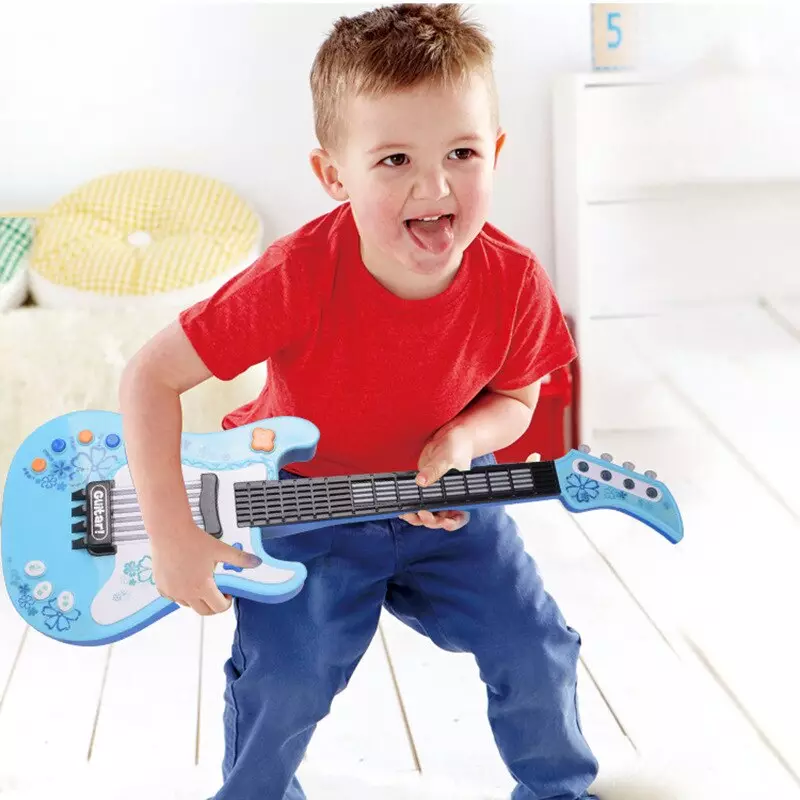 Uşaq elektrik gitarası: 5 ildən uşaqlar üçün bir gitara necə seçmək olar? Yeniyetmə ipləri olan real elektron gitara 25400_5