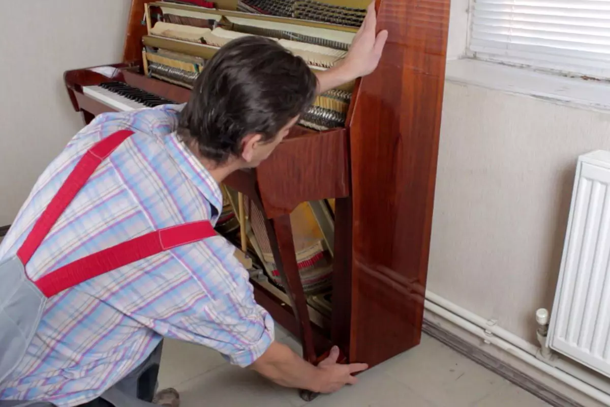如何拆卸鋼琴？用自己的手在家裡用自己的手拆卸鋼琴。如何在零件中拆卸舊鋼琴？ 25407_10