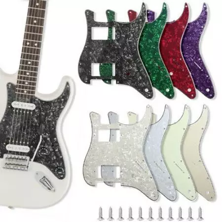 皮卡盖：为电视屏幕的吉他Stratocaster和声学。它是什么，从什么塑料制作电吉他面板？ 25429_10