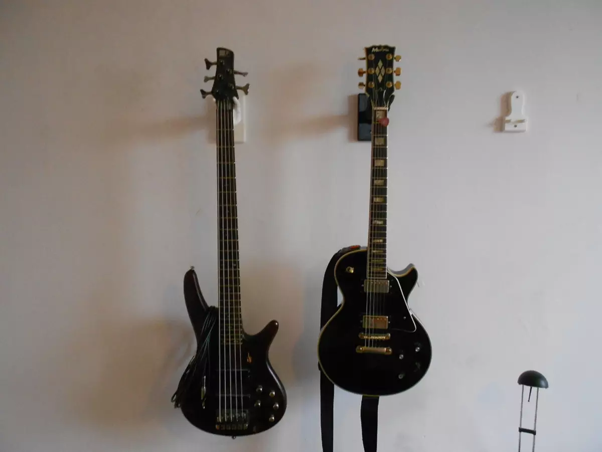 代表吉他：地板吉他架，電吉他和聲學型號的支架，木材在牆上和其他牆上的固定 25438_15