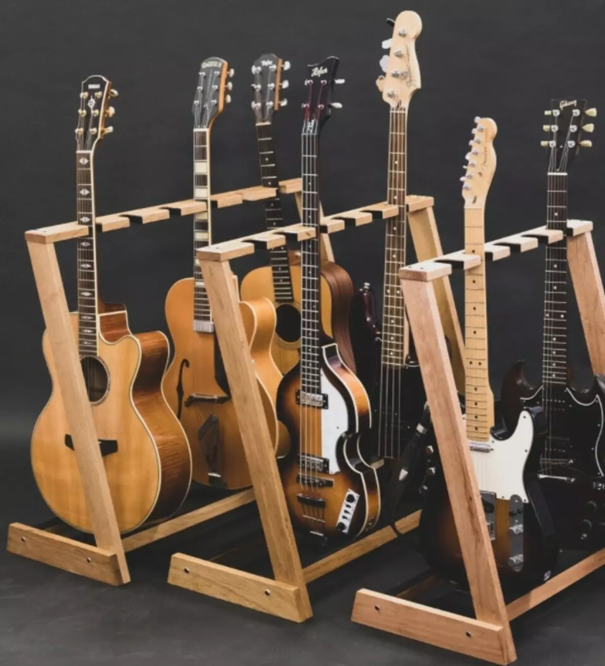 代表吉他：地板吉他架，電吉他和聲學型號的支架，木材在牆上和其他牆上的固定 25438_24