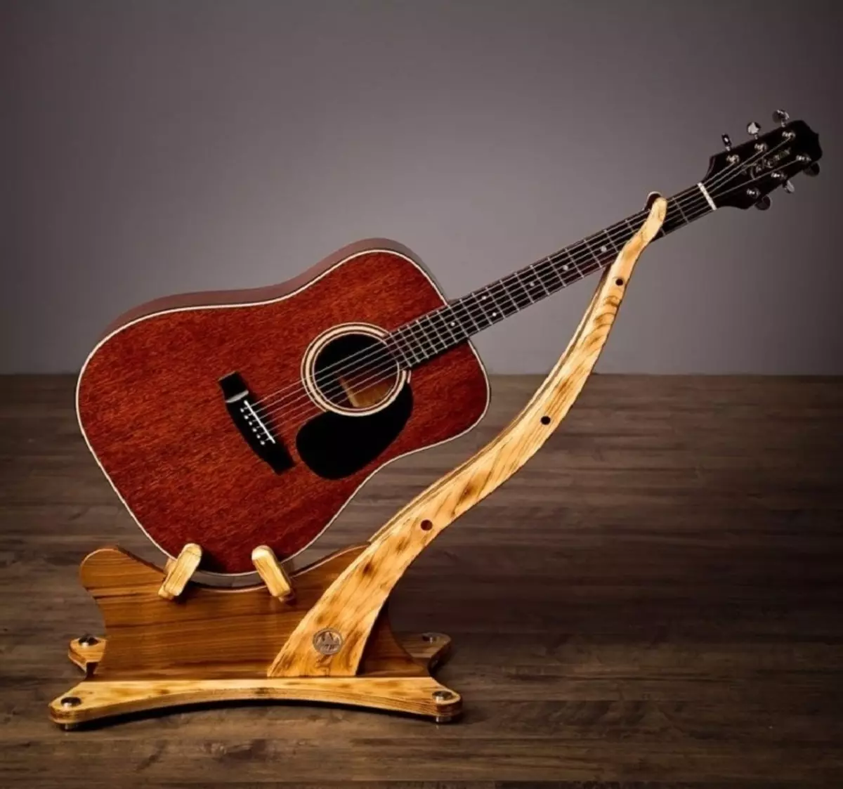代表吉他：地板吉他架，電吉他和聲學型號的支架，木材在牆上和其他牆上的固定 25438_36