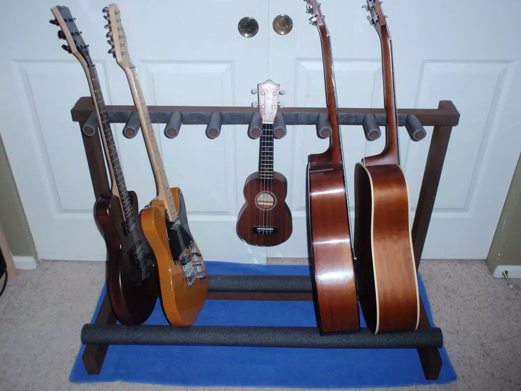 代表吉他：地板吉他架，電吉他和聲學型號的支架，木材在牆上和其他牆上的固定 25438_5