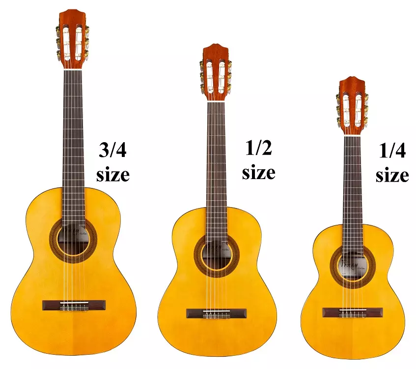 Barngitarer (49 bilder): Hvordan velge en ekte gitar for barn 6-7 år og nybegynnere av ungdom 10 år? Akustiske gitarer med strenger og andre modeller 25439_14