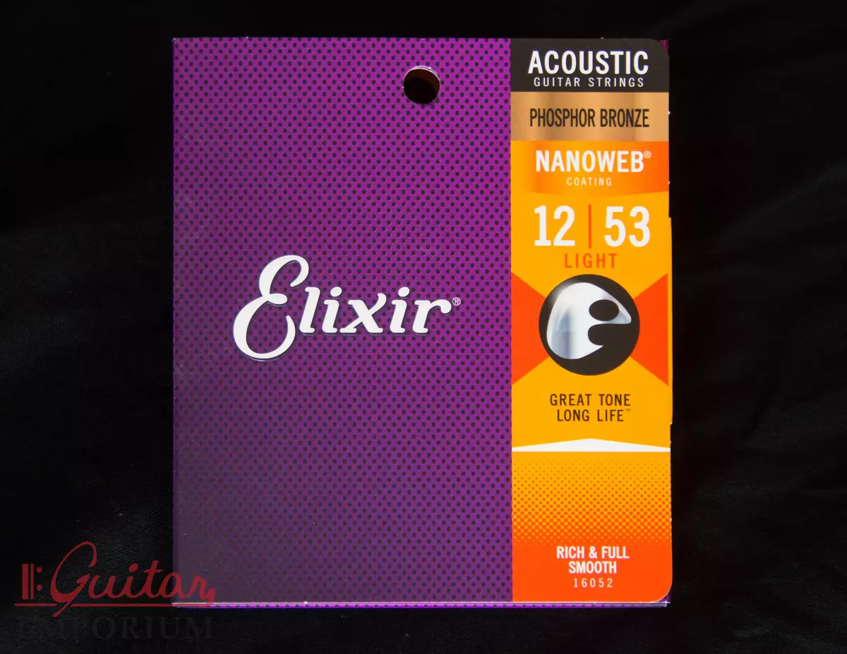 Elixir string: pikeun gitar akustik jeung gitar listrik, elixir 11152, kalawan 12/53 haliber jeung sajabana. string naon milih pikeun gitar? 25473_10