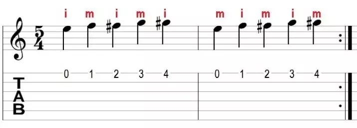 Pratimai gitara: pradedantiesiems, gitara pratimai žaidimui dešinėje ir kairiajame rankoje, sušilti 25482_12