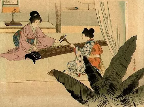Japanilaiset soittimet: merkkijono kumarsi perinteisiä työkaluja (viulu, kokus), Japanin ja muiden tuulen kansalliset työkalut 25491_5
